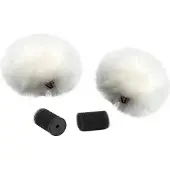 Rycote White Ristretto Lavalier Windjammer pair