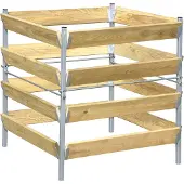 Meuwissen Agro Komposttonne Holz/Metall 90 x 90 x 90 cm