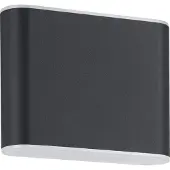 Eglo GRUTTI Wand-/Deckenleuchte Lampe Beleuchtung - L11,5 x H9 x AL5 cm - anthrazit - 2X2,9W inkl. - IP65