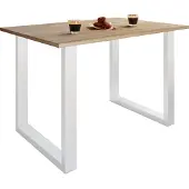VCM Holzesstisch | H. 76 x B. 140 x T. 80 cm | hochwertiges und massives Fußgestell | Füße aus Eisen | Küchentisch - Xona U
