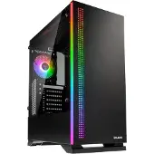 Zalman S5 Black, Midi Tower, PC, Schwarz, ATX, micro ATX, Mini-ITX, Kunststoff, Stahl, Gehärtetes Glas, Blau, Grün, Rot