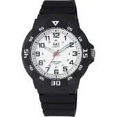Q&Q Herrenuhr Silikon silberfarbig, 10 ATM