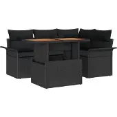 vidaXL Garten-Sofa-Set 5 Stk. Schwarz