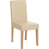 MCW Esszimmerstuhl Littau, Küchenstuhl Stuhl, Leder creme, helle Beine