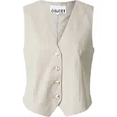 Object Gestreifte Weste Beige 40