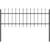 vidaXL Gartenzaun WOERDEN 1,7 x 0,6 m Pulverbeschichteter Stahl Grau