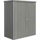 Biohort Equipment Locker, Metallschuppen, Doppel, Flachdach, Quarzmetallic grau, Stahl, Quarzmetallic grau