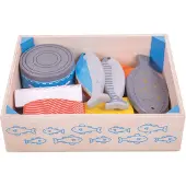 Bigjigs Hölzerne Meeresfrüchte in einer Box