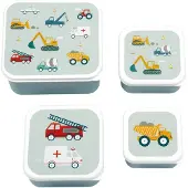 A Little Lovely Company - Lunch & Snack Box Set - Vehicles