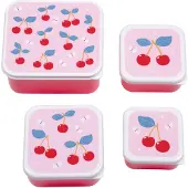 A Little Lovely Company Lunchbox-Set, Kirschen