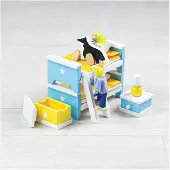 Tidlo Puppenhausmöbel aus Holz, Kinderzimmer, 3-teilig.