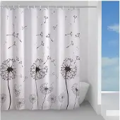 Gedy Duschvorhang schwarze Blume 120x200 cm