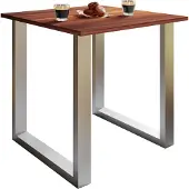 VCM Holzesstisch | H. 76 x B. 140 x T. 50 cm | hochwertiges und massives Fußgestell | Füße aus Eisen | Küchentisch - Xona U