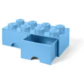 LEGO Aufbewahrungsstein mit Schubfächern in Hellblau