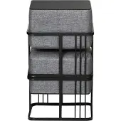 En.casa Multifunktionaler stapelbarer Sitzhocker Tas 2er Set quadratisch Dunkelgrau