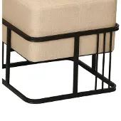 En.casa Multifunktionaler stapelbarer Sitzhocker Tas 2er Set quadratisch Beige
