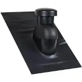 Easy Flex Roofing Universal ventilationshætte 160 med påmonteret Sabetoflex inddækning, Ø160 mm til taghældning 5-45°, sort med kondensisoleret rør.