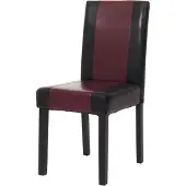 MCW Esszimmerstuhl Littau, Küchenstuhl Stuhl, Kunstleder schwarz/rot, dunkle Beine