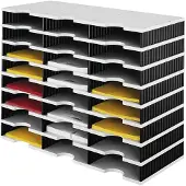 Styro Sortierstation styrodoc Standard SET, DIN C4, 8 Etagen/3-reihig/24 Fächer, grau/schwarz