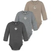 Normani 3er Pack Baby Merino Langarmbody „Tuai" - 9403
