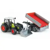 BRUDER Traktor Claas Nectis 267f Mit Schaufel Und Anhänger