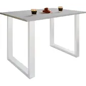 VCM Holzesstisch | H. 76 x B. 140 x T. 80 cm | hochwertiges und massives Fußgestell | Füße aus Eisen | Küchentisch - Xona U