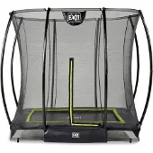 Exit Silhouette Trampolin 153x214cm, mit Sicherheitsnetz, Bodentrampolin, Rechteckig, für Kinder, Schwarz
