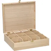 Playwood Teekiste Holz Bastelbox 12 Fächer Dekoration