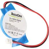AccuCell CMOS Batterie CR2032 mit Stecker, Backup Lithium Batterie, Stecker ca. 3,2x4mm, Kabellänge 7 cm