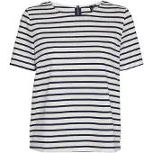Vero Moda Rundhalsshirt "VMABBY SS ZIP TOP JRS NOOS" Materialmix, regular fit