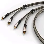 Avinity Audio-Kabel, 2 Cinch-Stecker - 2 Cinch-Stecker, Gewebe, vergoldet, 1 m