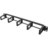 Deltaco 19-4, Kabelmanagementtafel, Schwarz, 1U, 48,3 cm (19 Zoll), 410 mm, 45 mm