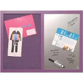 BI-Office Essentials Kombi-Tafel Nicht magnetisch Wandmontage 45 (B)x60 (H) cm Violett, Silber