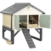 Smoby Life Hühnerstall für 5 Hühner, Outdoor-Spielset für Kinder ab 3 Jahren, UV-beständiger recycelter Kunststoff, 4 große Türen, mit Zubehör