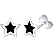 Elli Ohrringe Stern Trend Astro Filigran 925 Silber Elli Schwarz