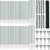 vidaXL Sechseckzaun mit Pfosten 100 x 1,2 m PVC-beschichteter Stahl