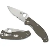 Spyderco Tenacious, Brown G-10, CPM M4, Combo Edge