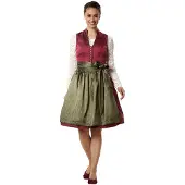 TecTake Midi-Dirndl Sarah in rot/grün | Gr.: 44