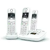 Gigaset AS690A, Analoges/DECT-Telefon, Kabelgebundenes Mobilteil, 100 Eintragungen, Weiß