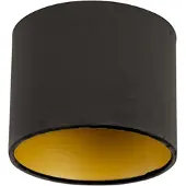 QAZQA Samt Lampenschirm schwarz 18/18/14 mit goldener Innenseite