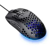 Trust Gaming GXT 928 Helox Gaming Maus, Ultraleichte Kabelgebundene USB Maus 65g, Einstellbare DPI (200-6400), Optischer Sensor, 6 Programmierbare Tasten, RGB-Beleuchtung für Gaming PC MMO - Schwarz