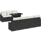 vidaXL Garten-Sofa-Set 8 Stk. Schwarz Poly-Rattan