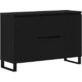 vidaXL Sideboard Schwarz Eichen-Optik 101,5 x 35 x 70 cm Holzwerkstoff