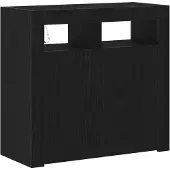 vidaXL Sideboard Schwarz Eichen-Optik 80 x 35 x 75 cm Holzwerkstoff