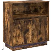vidaXL LED-Sideboard Geräucherte Eiche 71 x 34,5 x 75 cm Holzwerkstoff