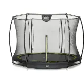 Exit Silhouette Trampolin ø244cm, mit Sicherheitsnetz, Bodentrampolin, Rund, für Kinder, Schwarz