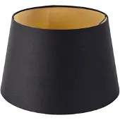 QAZQA Baumwolllampenschirm schwarz 32/25/18 mit goldenem Interieur