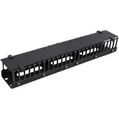 Deltaco Deltacoimp 19 "kabeli panel, metalas / plastikas, 2U, juoda / 19-20