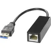 Deltaco USB3-GIGA5, Verkabelt, USB, Ethernet, 1000 Mbit/s, Schwarz