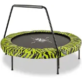 Exit Tiggy Trampolin ø140cm, mit Haltestange, Rund, Kindertrampolin, Schwarz/Grün